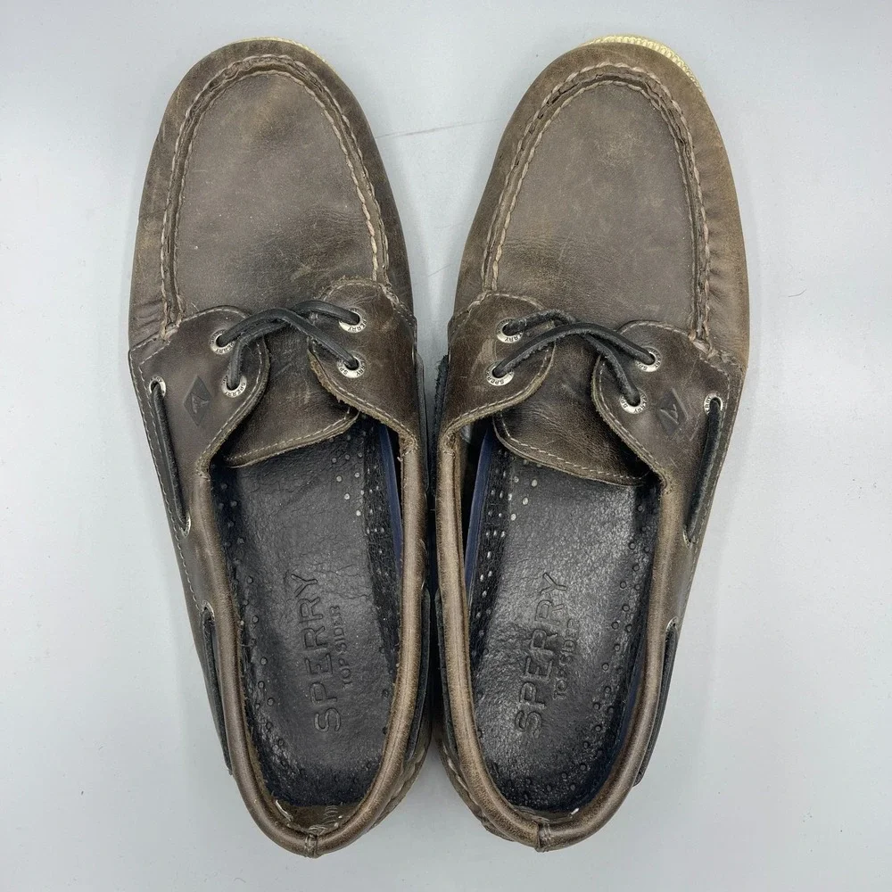 Sperry Top Sider Boat Shoes‎ Mens US 10.5M Brown Upper Leather Comfort Lace Up